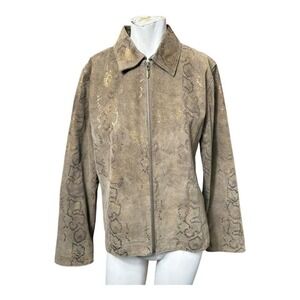 Vintage Y2K snakeskin leather suede jacket